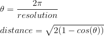 theta and distance equations