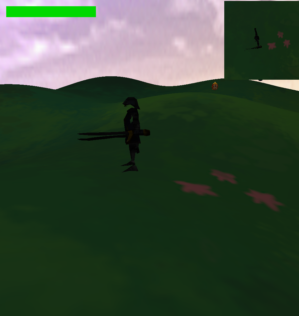 The knight is distorted by a time-altering effect.