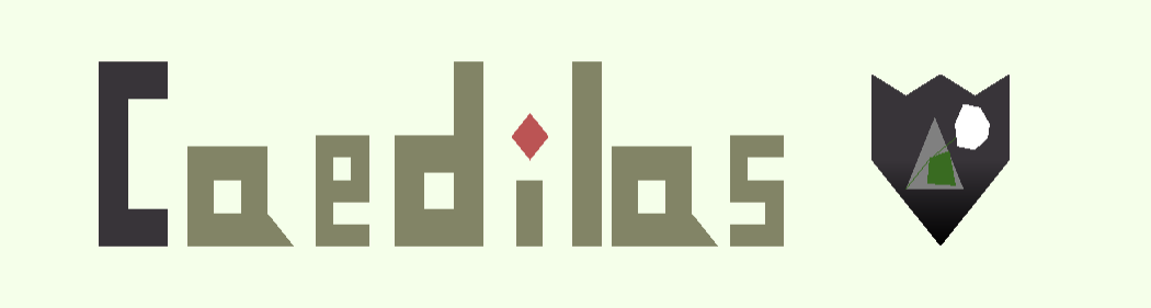 The word Caedilas next to a crest with a mountain and a redroot flower.