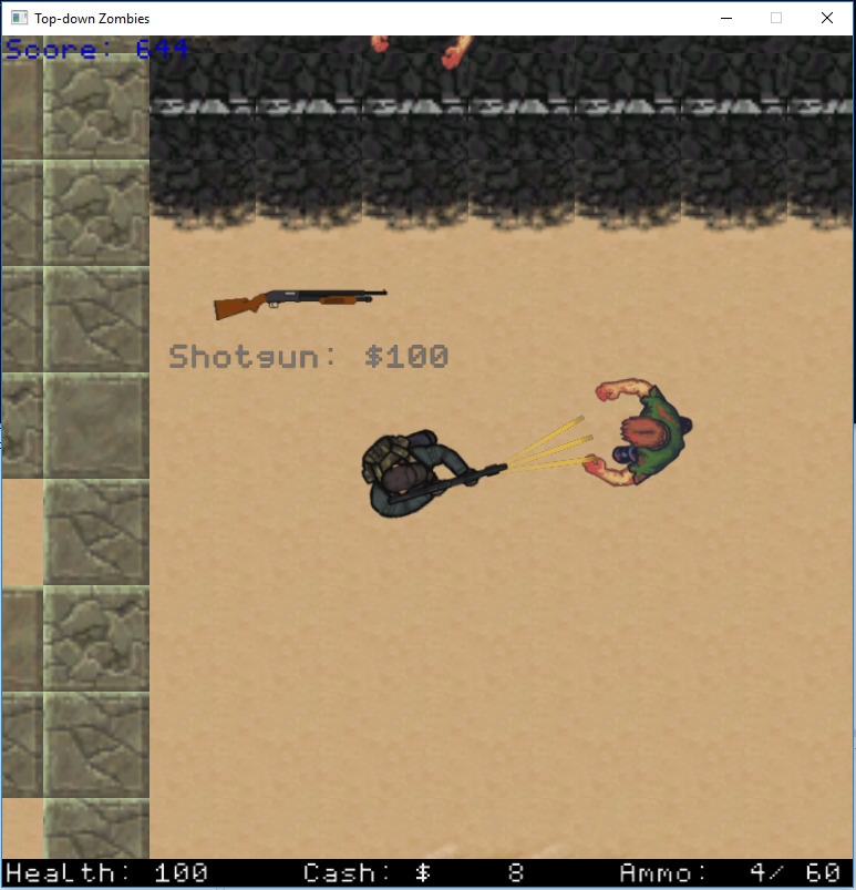 Player blasts a zombie to smithereens