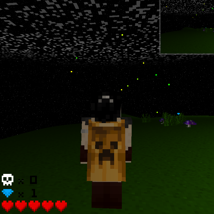 Fireflies on a night sky