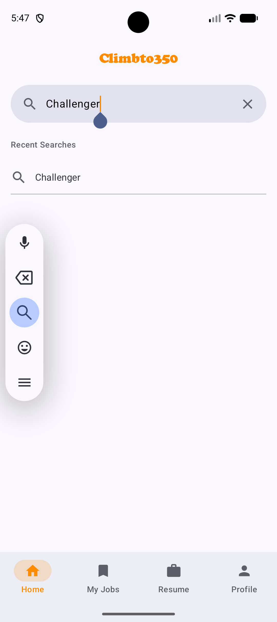 Smart search by aircraft in Climbto350
